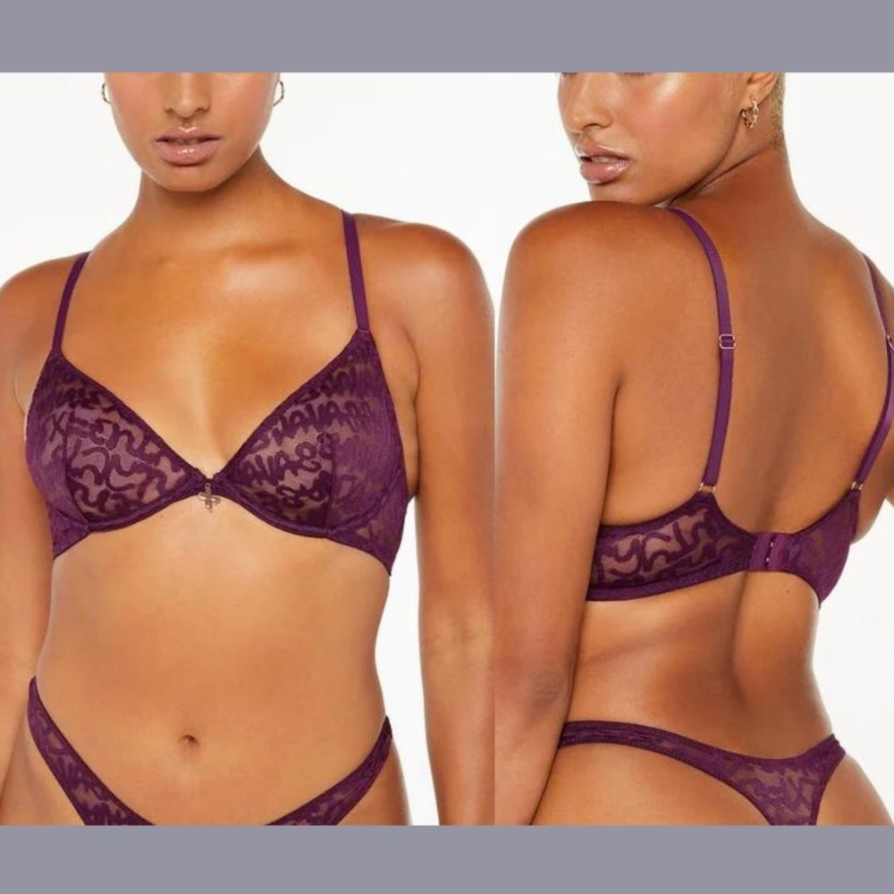 NWT Savage‎ Fenty [ 34B US ] Tagged Underwire Unlined Bra Night Purple